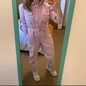 Acid Wash Pink Jumpsuit